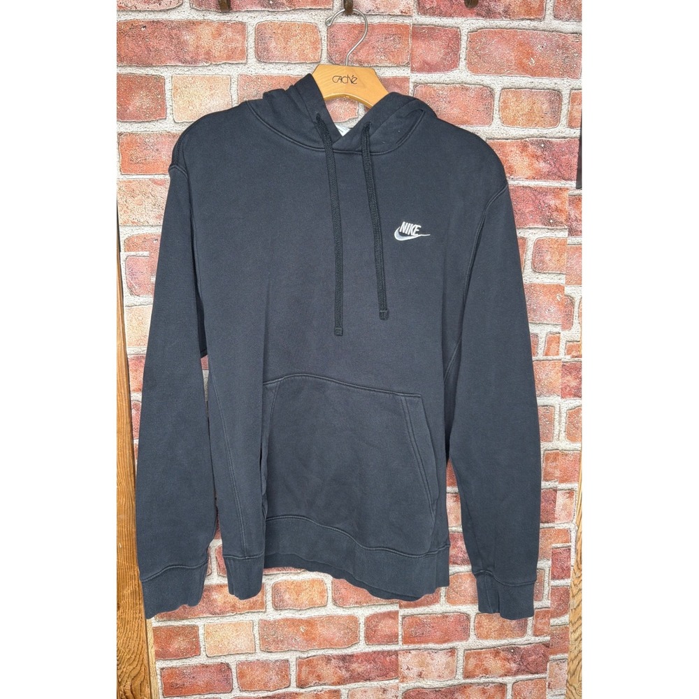 Nike Sportswear Club Fleece Hoodie Mens Small Black Pullover Futura Logo BV2654